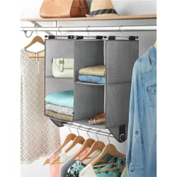 Whitmor Sectioned Organizer With Closet Rod - Crosshatch