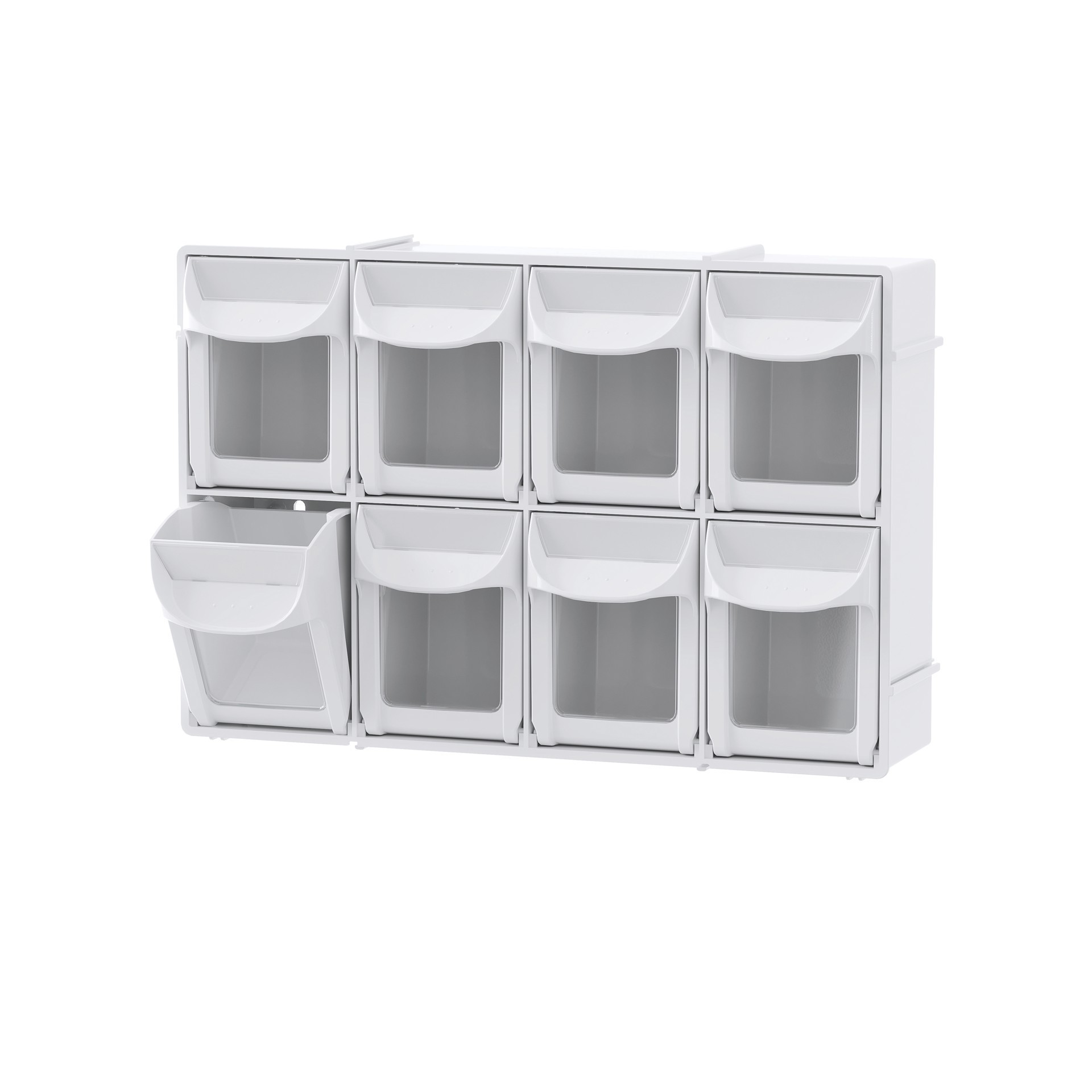 slide 3 of 5, 8-Drawer Tip-Out Storage Bin By Simply Tidy, 12 in x 3 in x 8 in