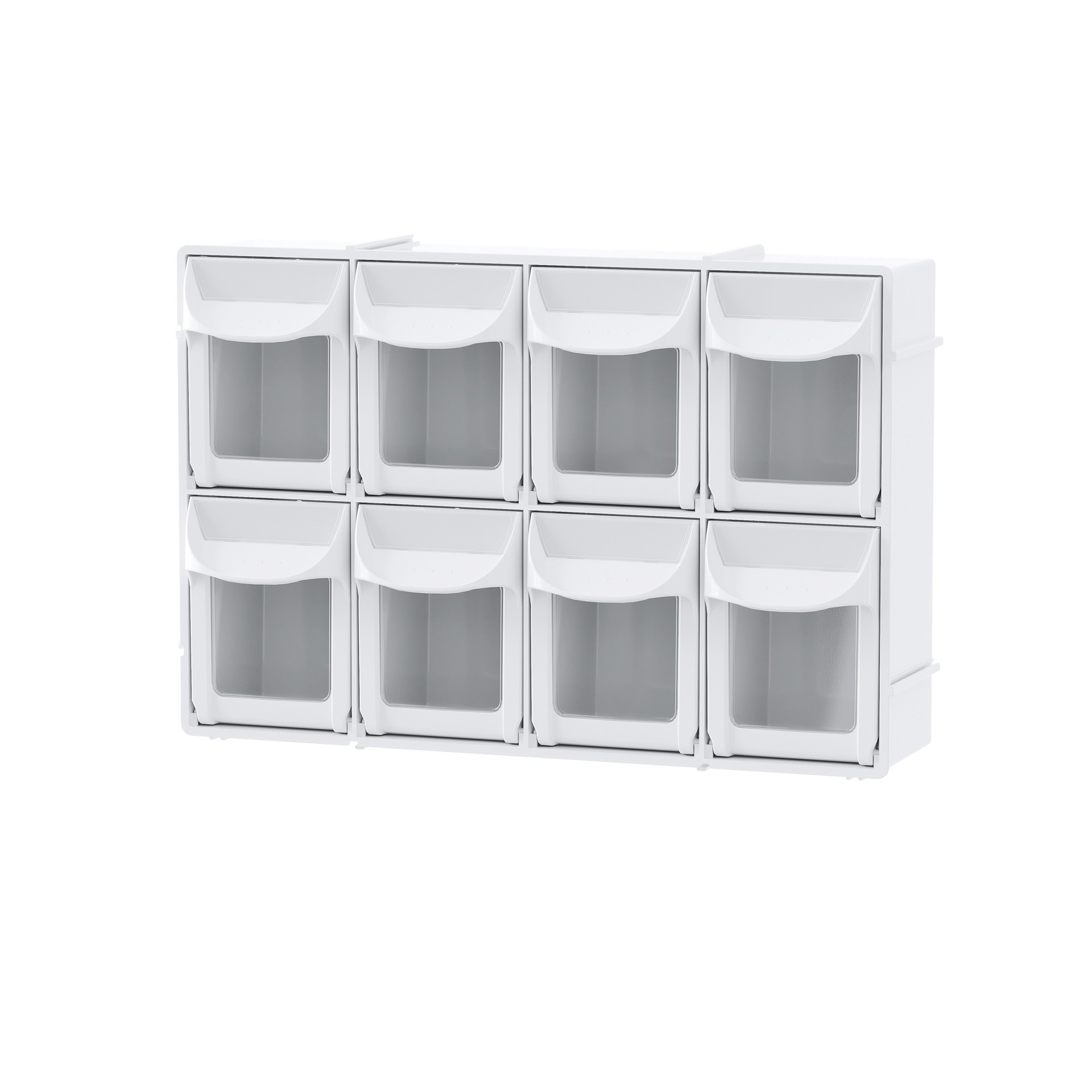 slide 4 of 5, 8-Drawer Tip-Out Storage Bin By Simply Tidy, 12 in x 3 in x 8 in
