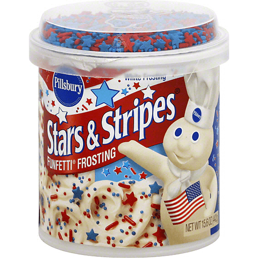 slide 2 of 2, Pillsbury Stars Stripes Funfetti White Frosting, 15.6 oz