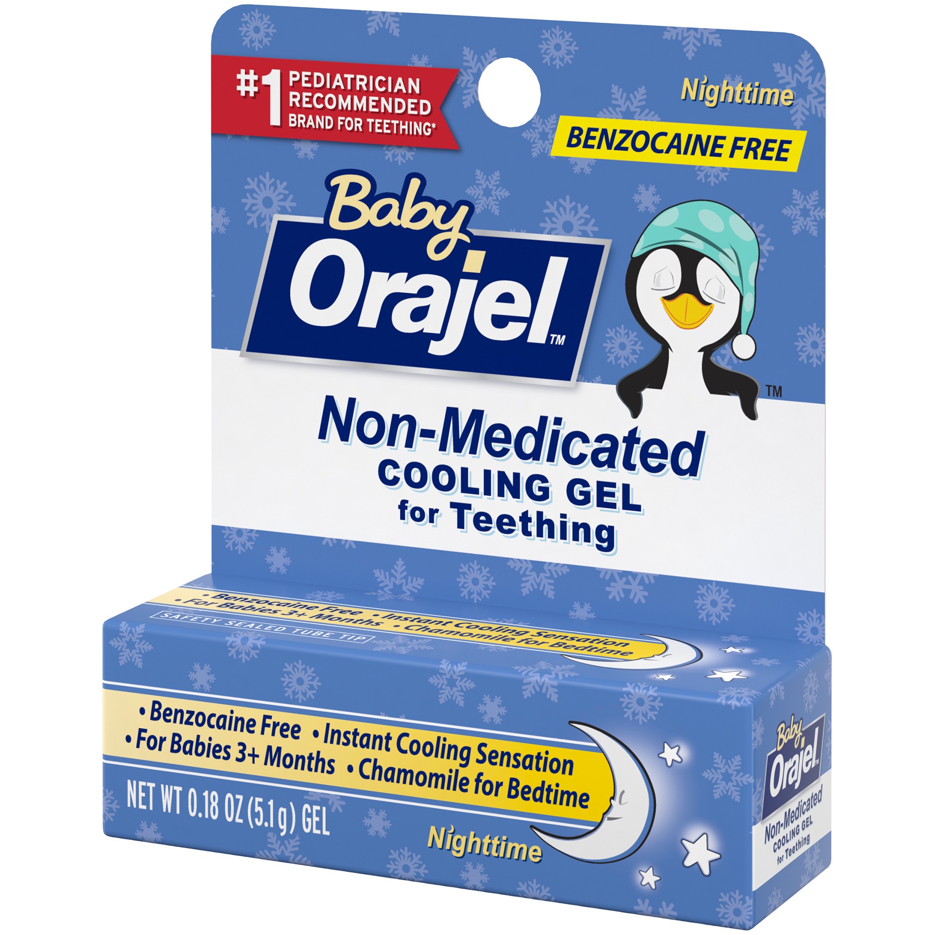 slide 3 of 4, Orajel Non-Medicated Cooling Teething Gel - Nighttime, 0.18oz, 0.18 oz