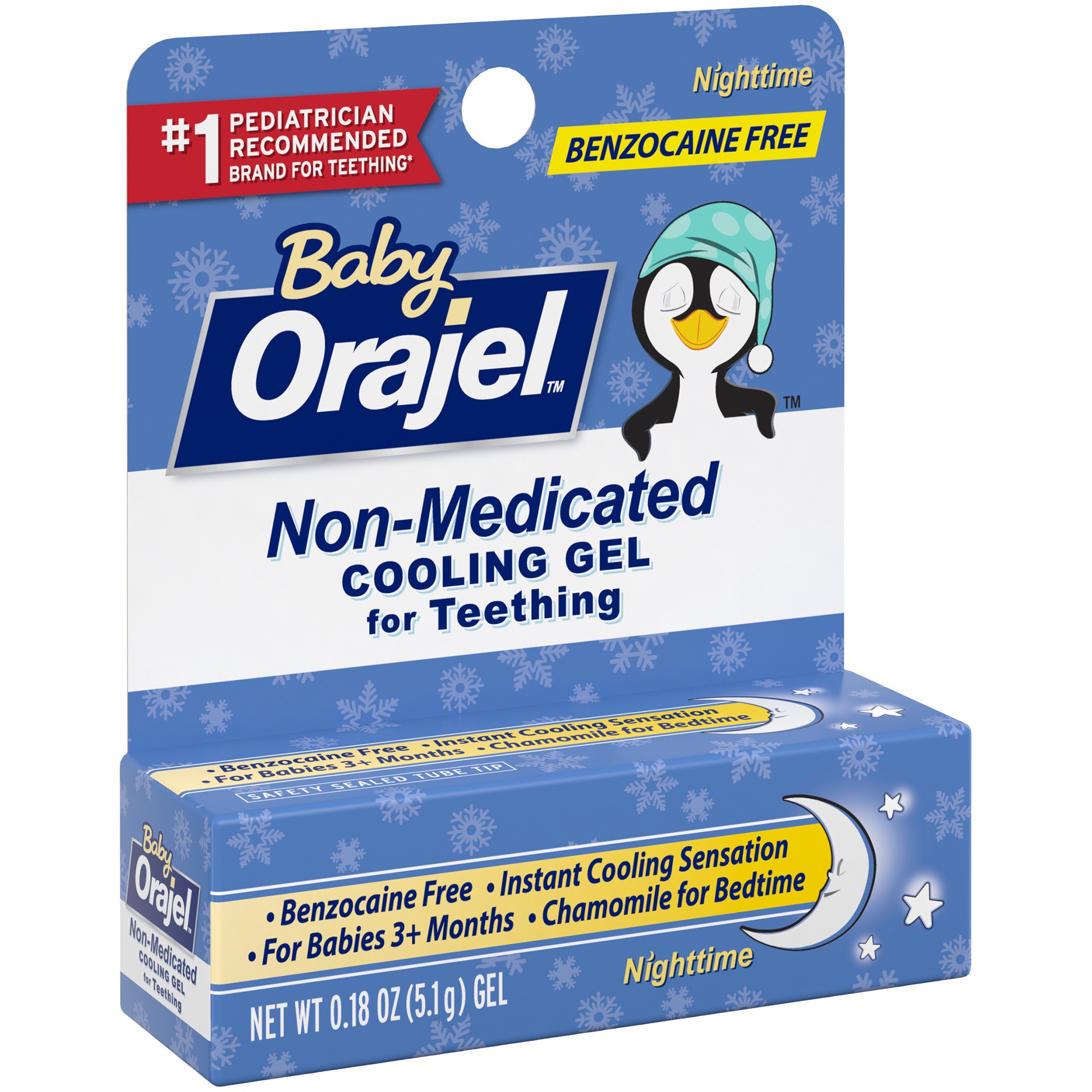slide 2 of 4, Orajel Non-Medicated Cooling Teething Gel - Nighttime, 0.18oz, 0.18 oz