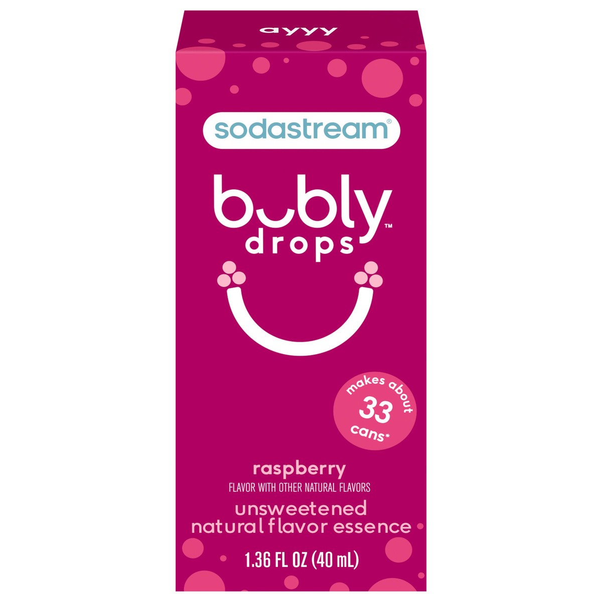 slide 1 of 13, SodaStream Raspberry bubly drops, 40 ml