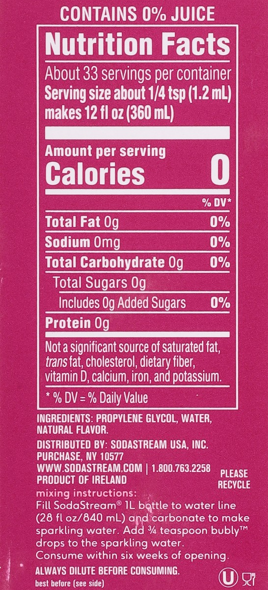 slide 2 of 13, SodaStream Raspberry bubly drops, 40 ml