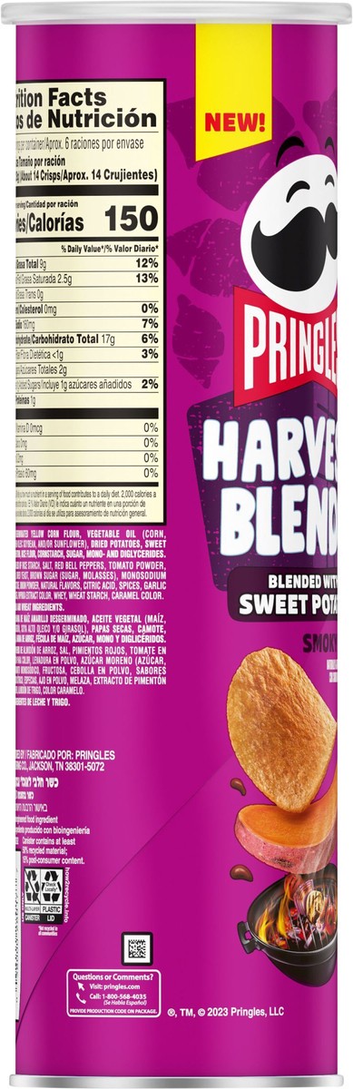 slide 7 of 9, Pringles Harvest Blends Potato Crisps Chips, Smoky BBQ, 5.5 oz, 5.5 oz