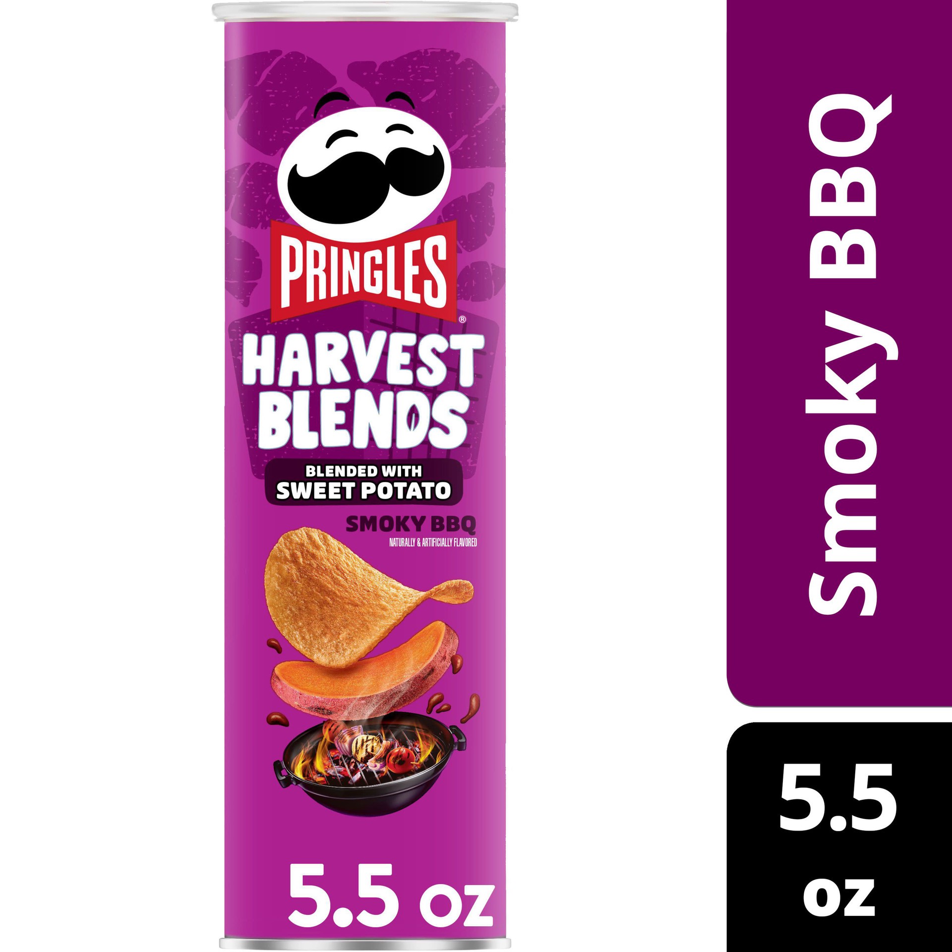 slide 1 of 9, Pringles Harvest Blends Potato Crisps Chips, Smoky BBQ, 5.5 oz, 5.5 oz