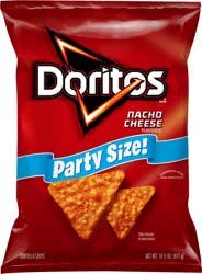 Doritos Tortilla Chips, Nacho Cheese Flavored, Party Size!