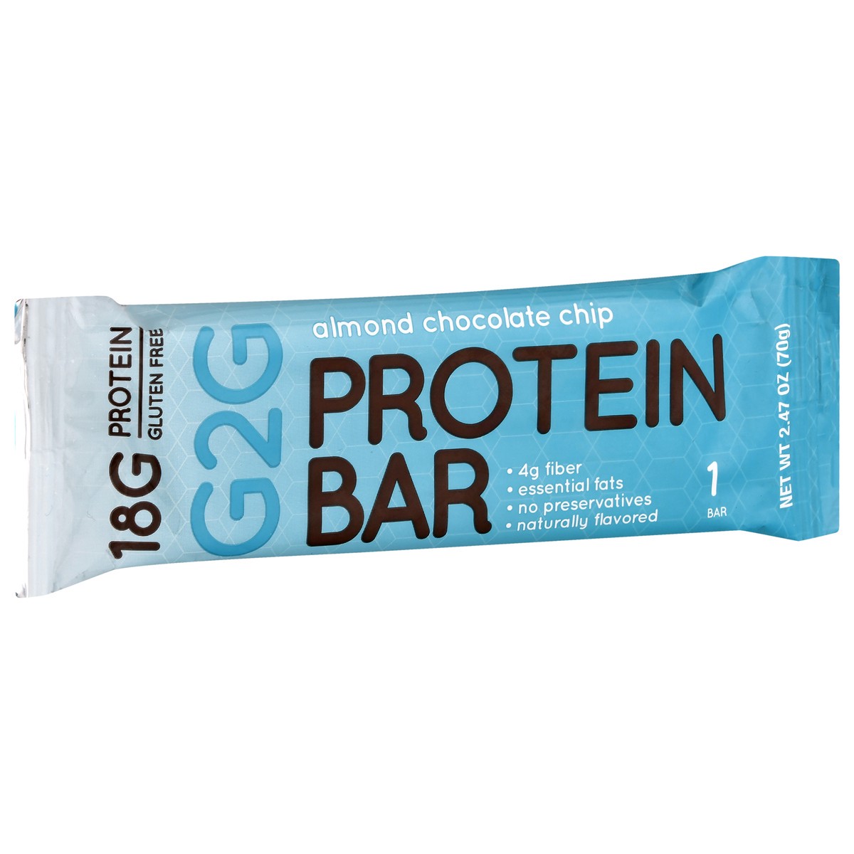 slide 9 of 13, G2G Almond Chocolate Chip Protein Bar 2.47 oz, 2.47 oz