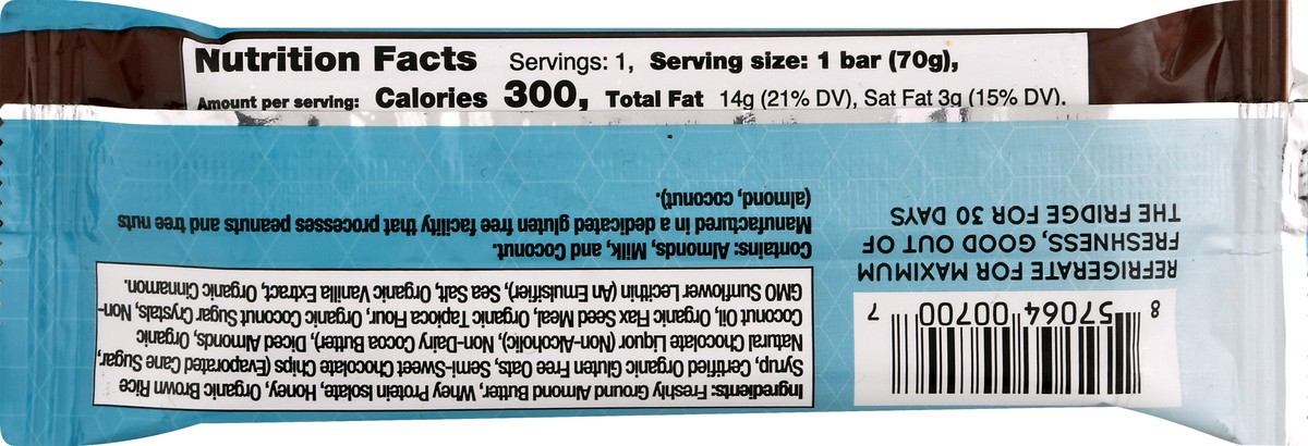 slide 10 of 13, G2G Almond Chocolate Chip Protein Bar 2.47 oz, 2.47 oz