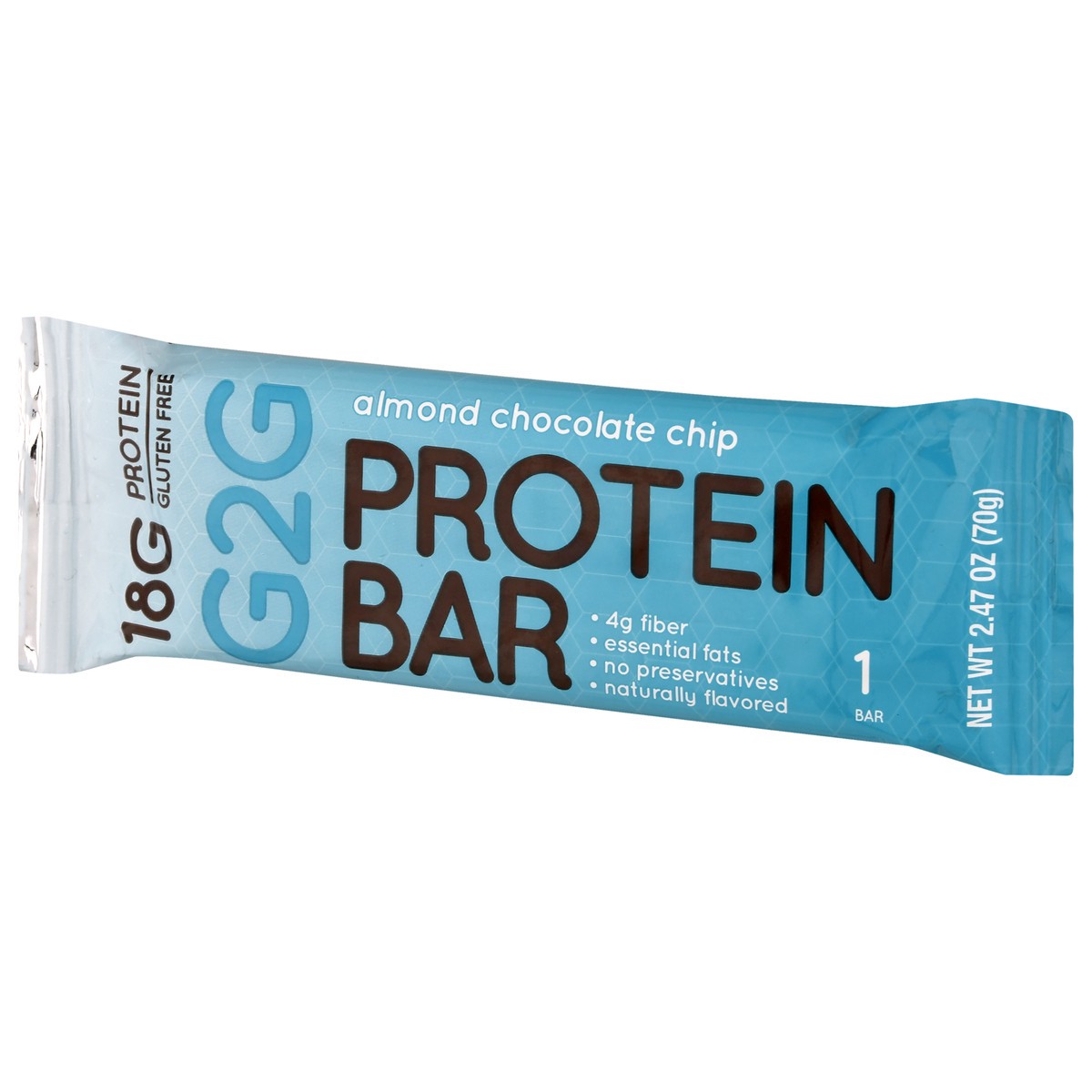 slide 12 of 13, G2G Almond Chocolate Chip Protein Bar 2.47 oz, 2.47 oz