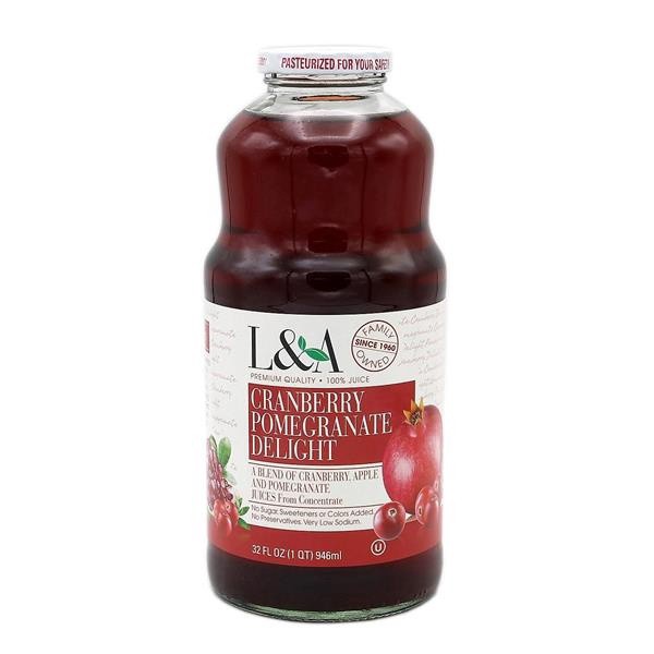 slide 1 of 1, L&A Juice, Pomegranate Cranberry Delight, 32 fl oz