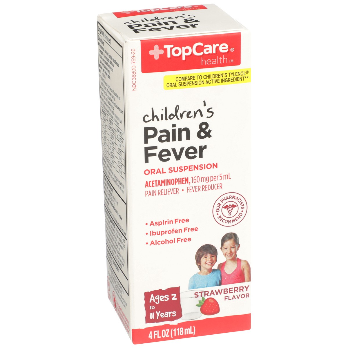 slide 2 of 9, TopCare Top Care Child Pain Relief Strawberry Suspension, 4 fl oz