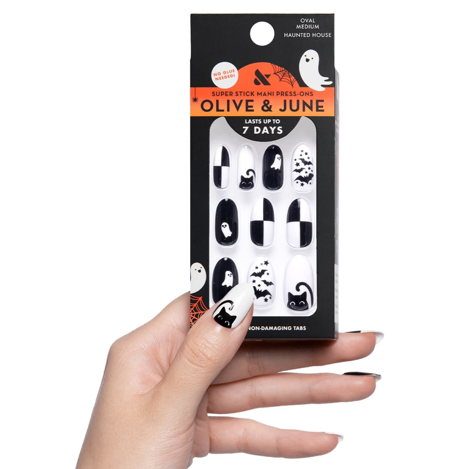 slide 5 of 5, Olive & June Super Stick Press On Nails, Round, Purple Gradient, 32 ct