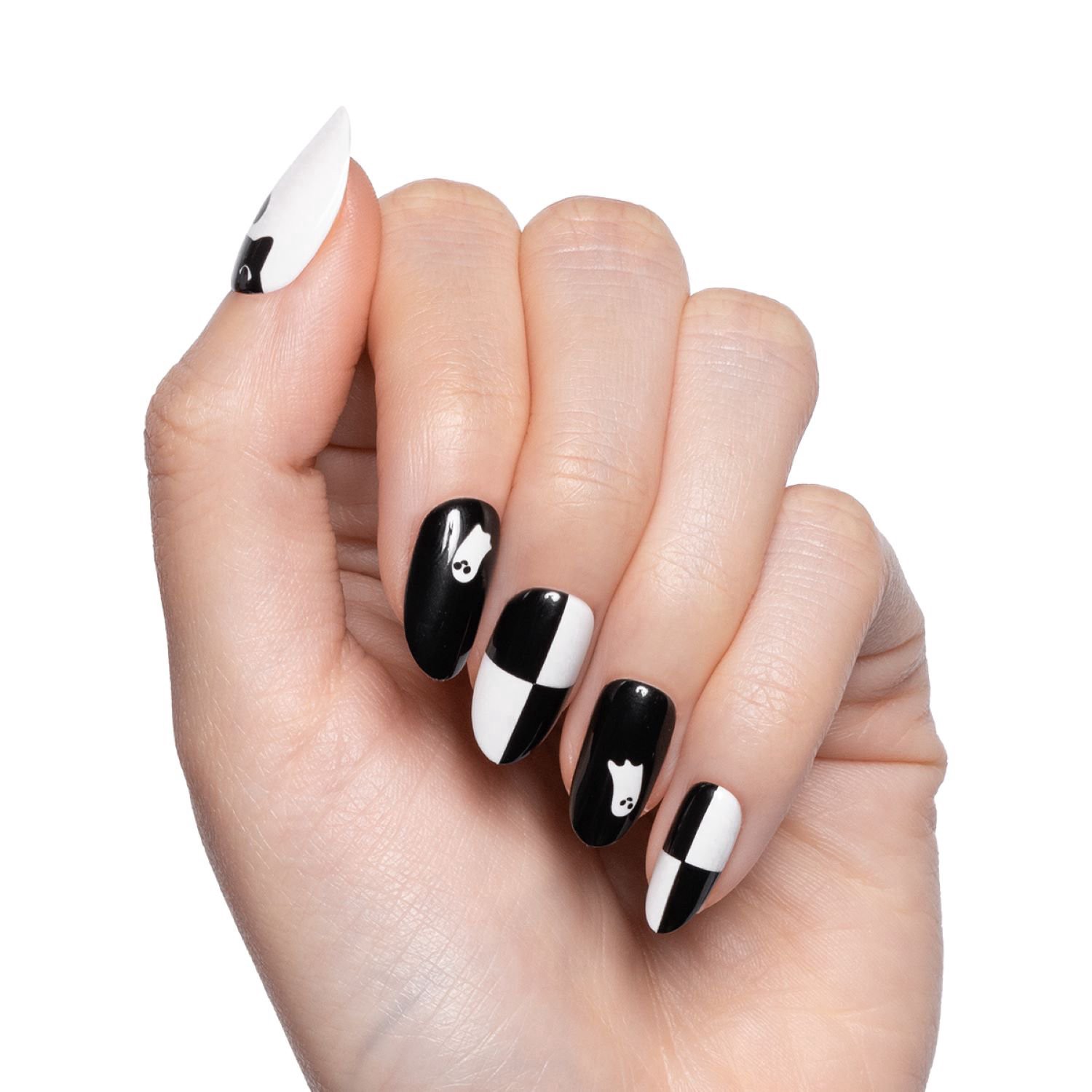 slide 4 of 5, Olive & June Super Stick Press On Nails, Round, Purple Gradient, 32 ct