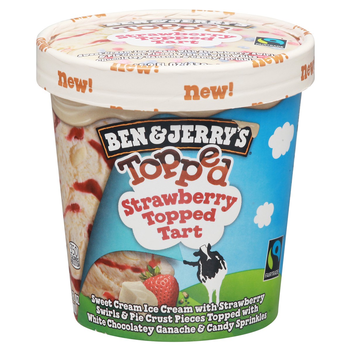 slide 1 of 4, Ben & Jerry's Topped Ice Cream, Strawberry Topped Tart, 15.2 oz