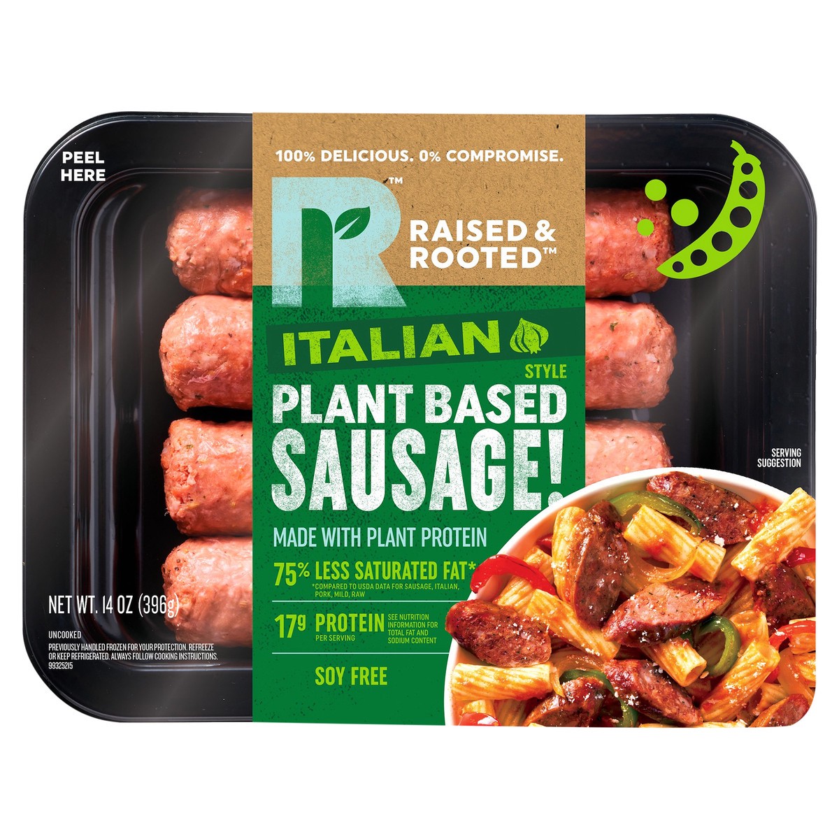 slide 3 of 6, Raised & Rooted™ Plant Based Italian Style Sausage Links, 14 oz, 396.89 g