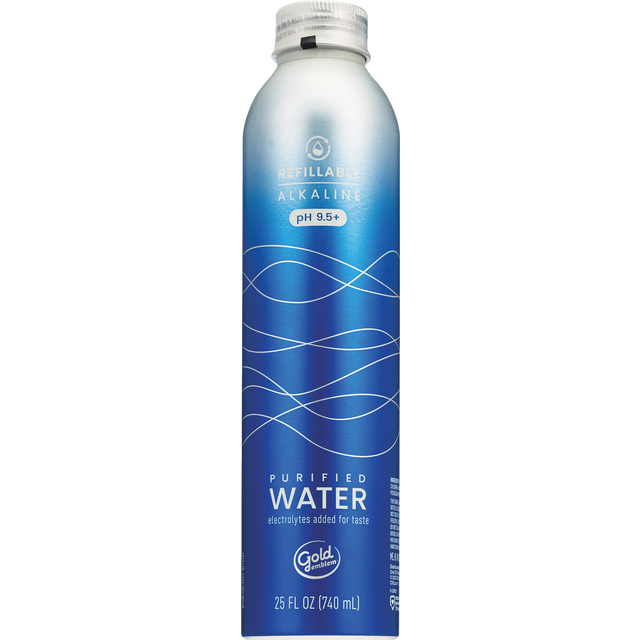 slide 1 of 1, WELL MARKET Gold Emblem Refillable Alkaline Water, 25 Oz, 25 oz