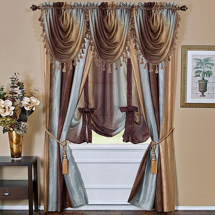 slide 2 of 2, Achim Ombre Waterfall Valance - Chocolate, 1 ct