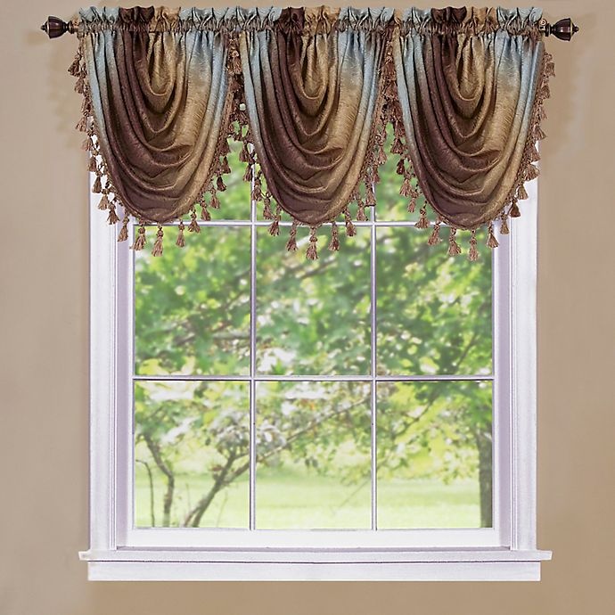 slide 1 of 2, Achim Ombre Waterfall Valance - Chocolate, 1 ct