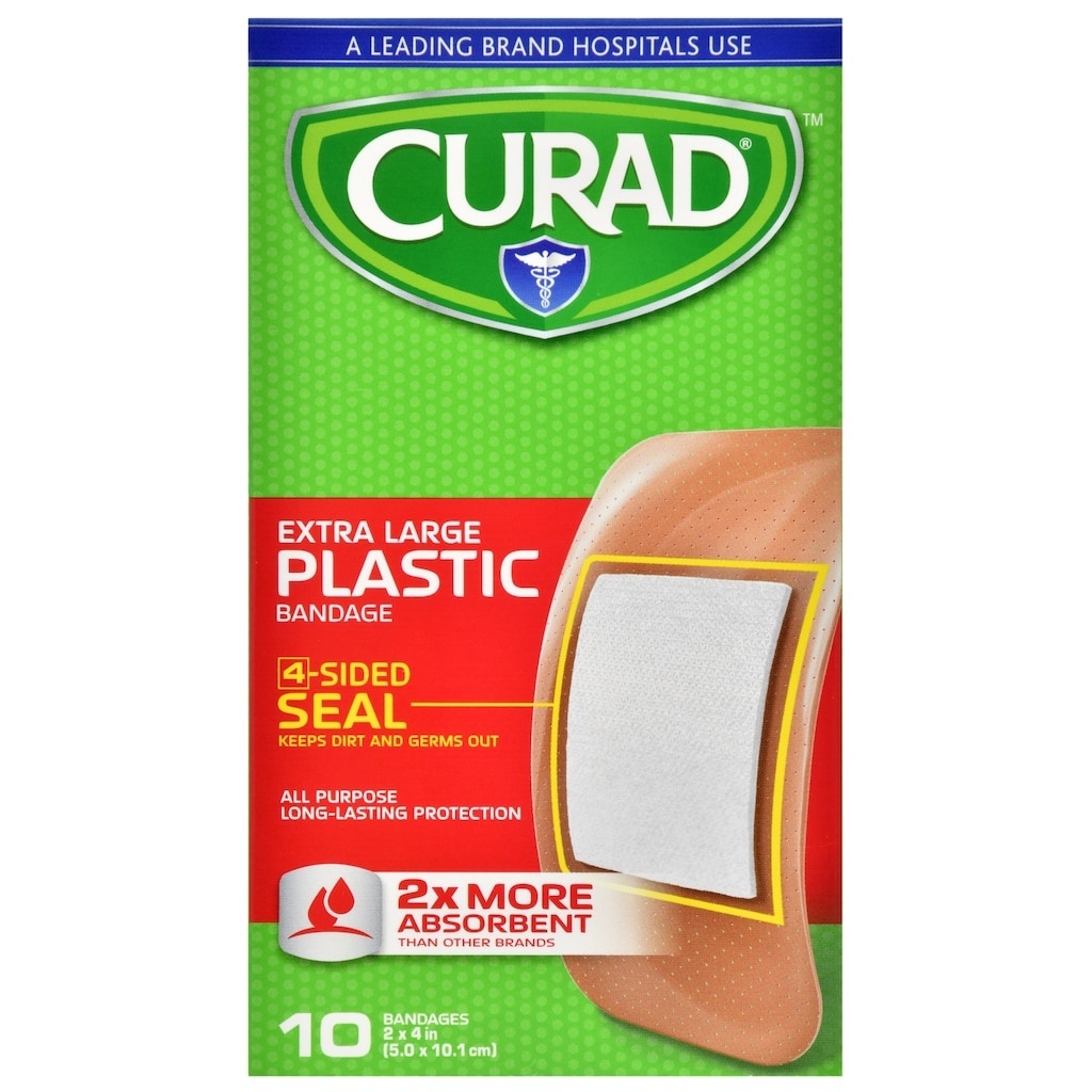 slide 1 of 1, Curad Extra Large Plastic Bandage, 10 ct