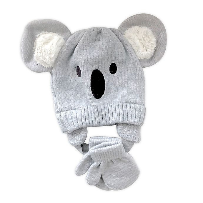 slide 1 of 1, NYGB Koala Critter Hat and Mitten Set - Grey, 2 ct