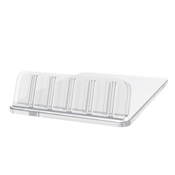 slide 2 of 3, Deflect-O Angled Table-Top Sign Holder, Clear, 10 ct