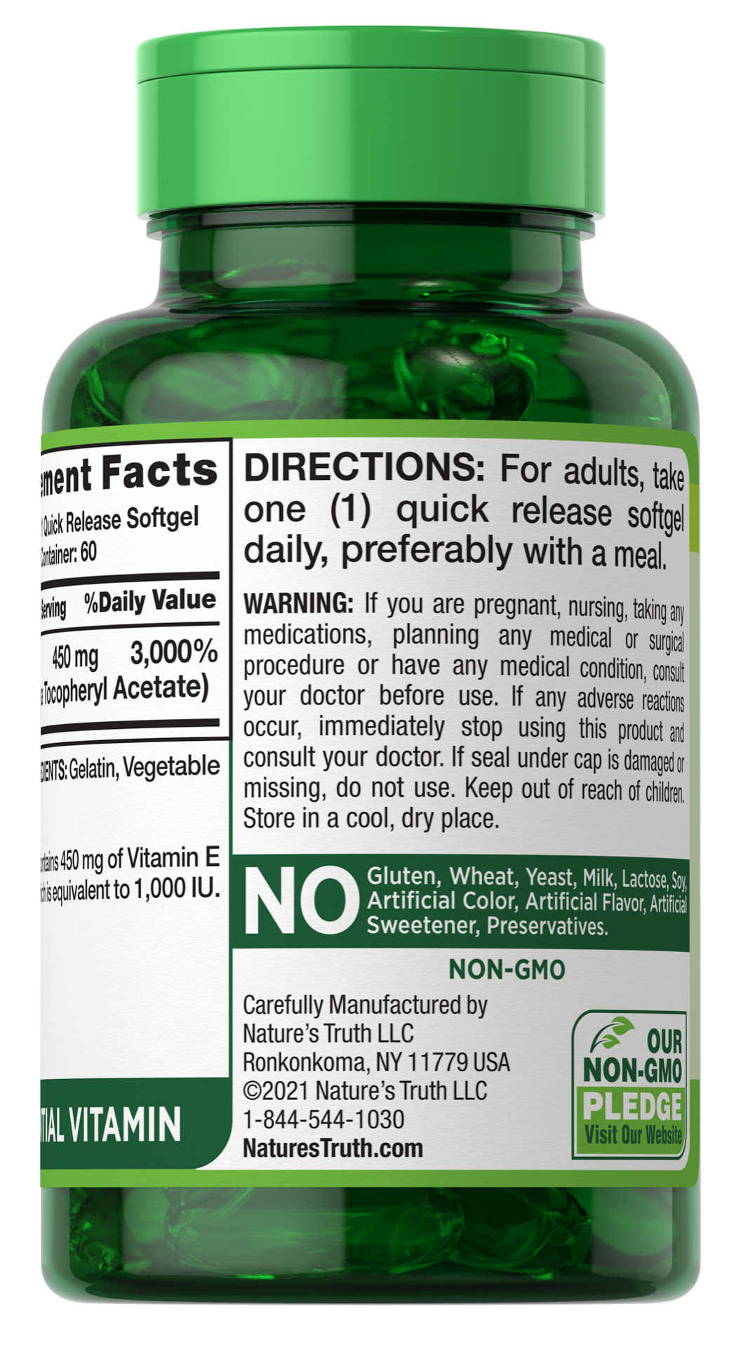 slide 4 of 4, Nature's Truth High Potency Vitamin E 450 mg (1,000 IU), 60 ct