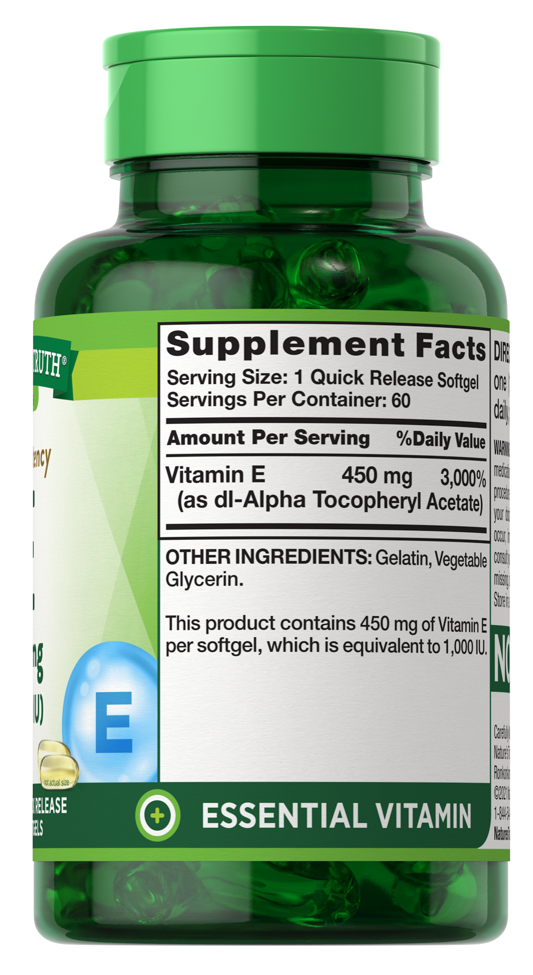 slide 2 of 4, Nature's Truth High Potency Vitamin E 450 mg (1,000 IU), 60 ct