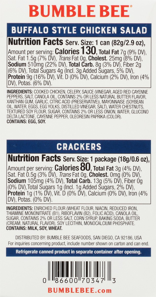 slide 4 of 13, Bumble Bee Buffalo Style Chicken Salad Kit with Crackers 3.5 oz, 3.5 oz