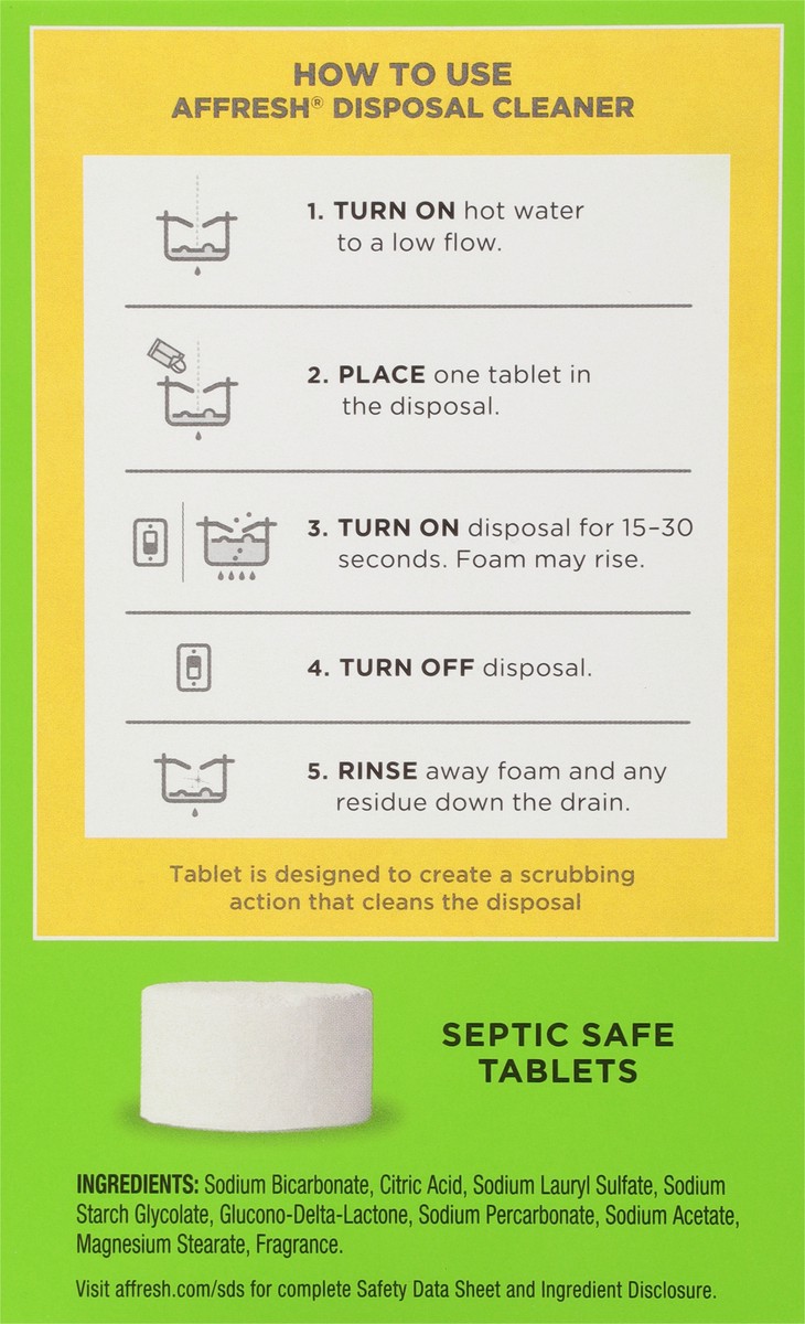 slide 10 of 10, Affresh Garbage Disposal Cleaner, 3 tablets