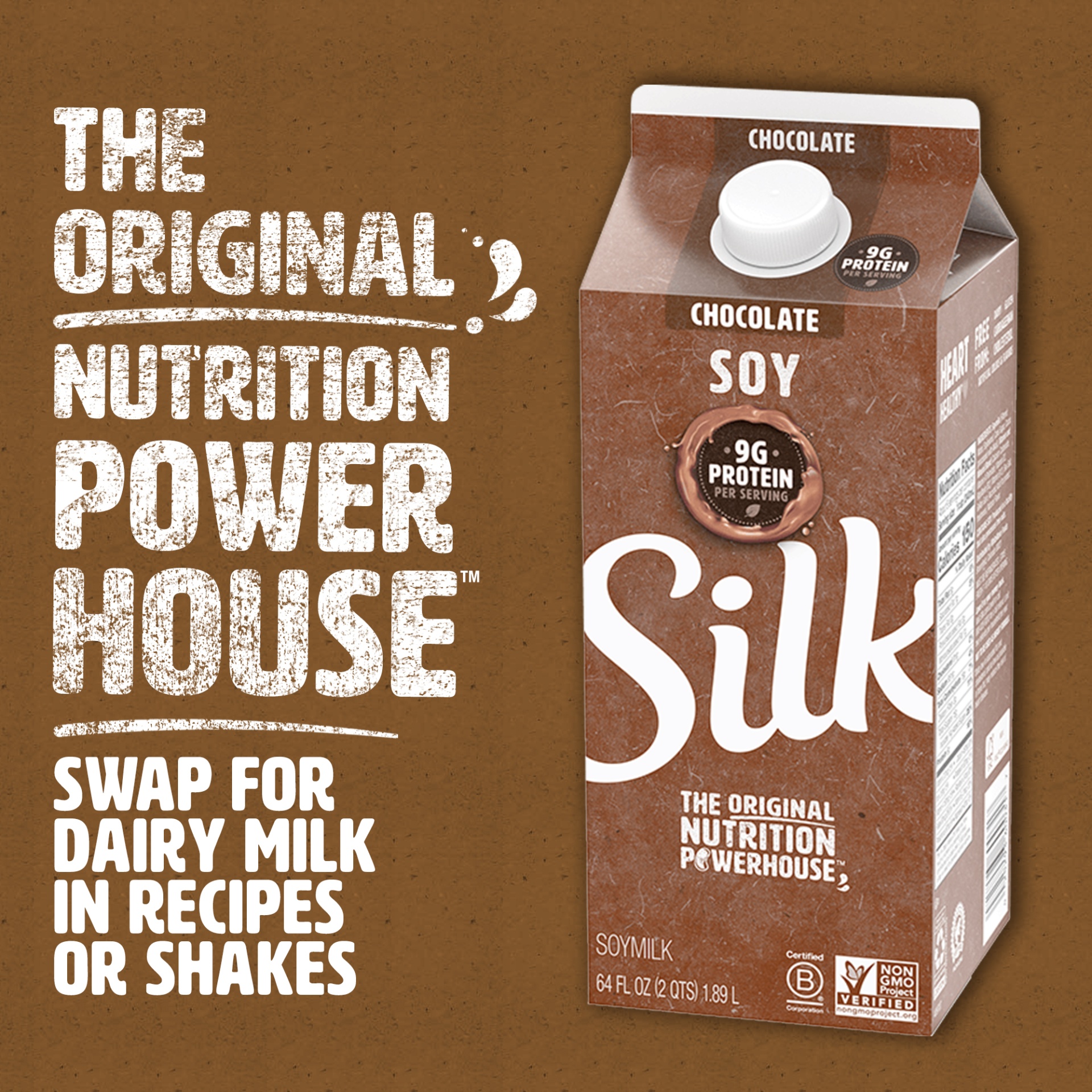 slide 5 of 7, Silk Chocolate Soy Milk, Half Gallon, 64 fl oz