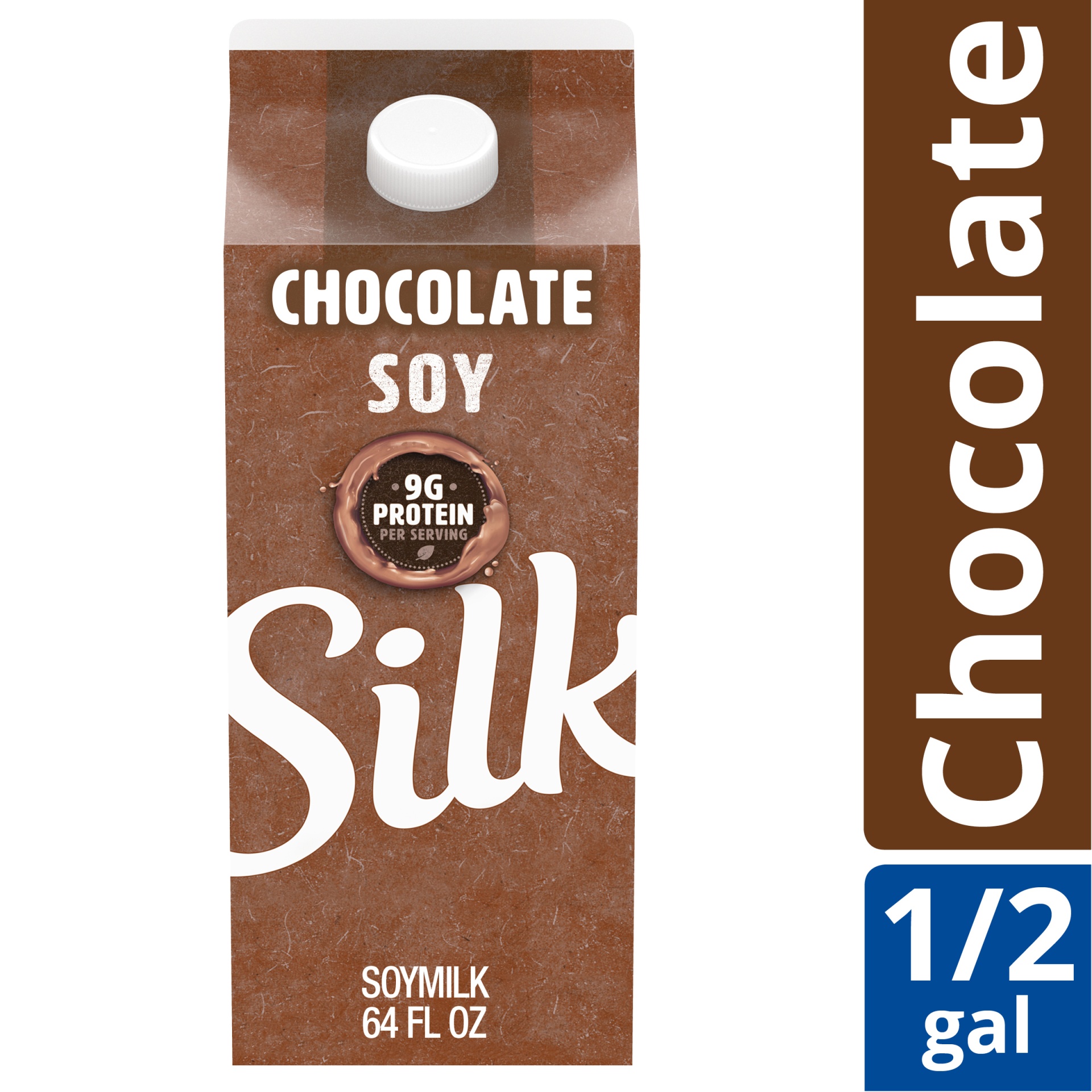 slide 1 of 7, Silk Chocolate Soy Milk, Half Gallon, 64 fl oz