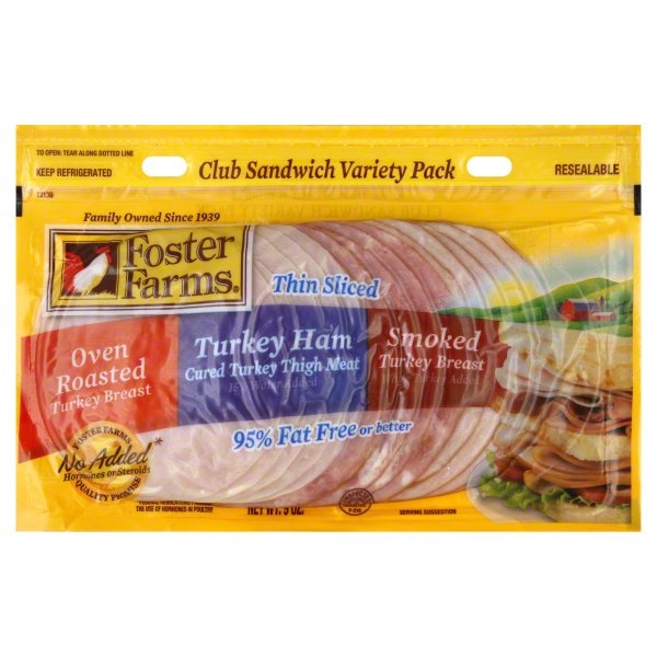 slide 1 of 1, Foster Farms Club Sandwich Variety Pack, 9 oz