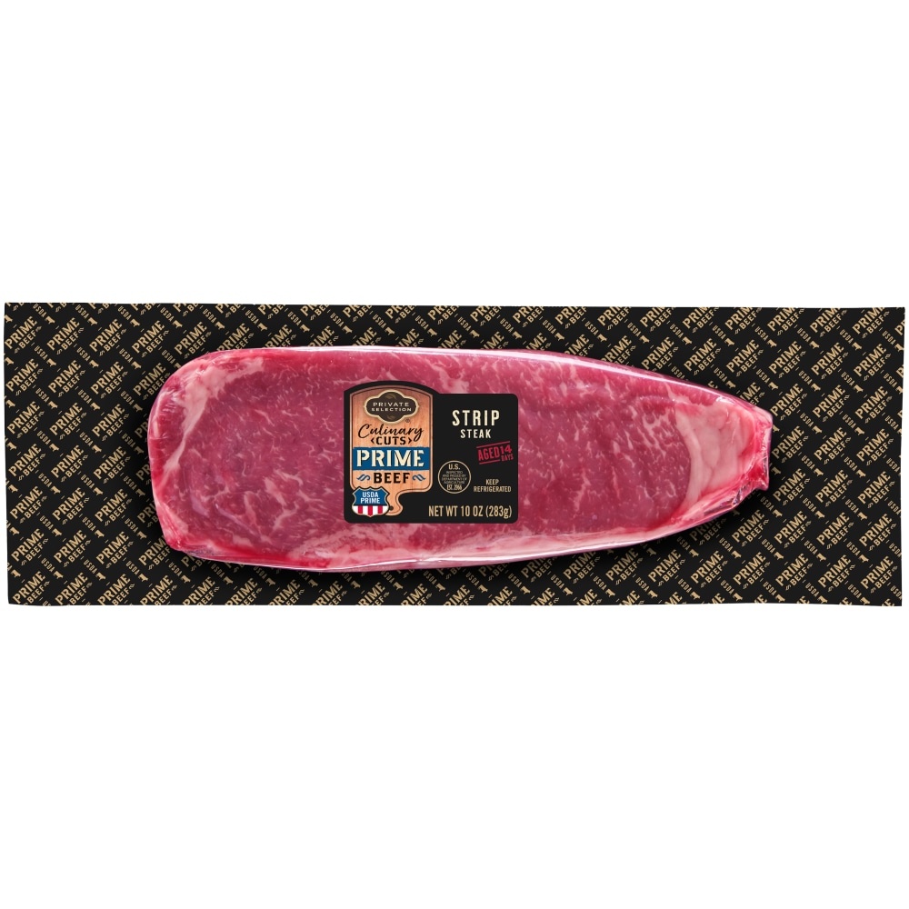 slide 1 of 1, Private Selection Culinary Cuts Prime Beef Strip Steak, 10 oz