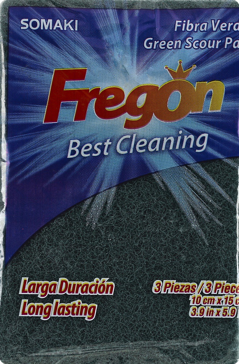 slide 2 of 4, Fregon Deep Cleaning Green Scour Pad 3 ea, 3 ct