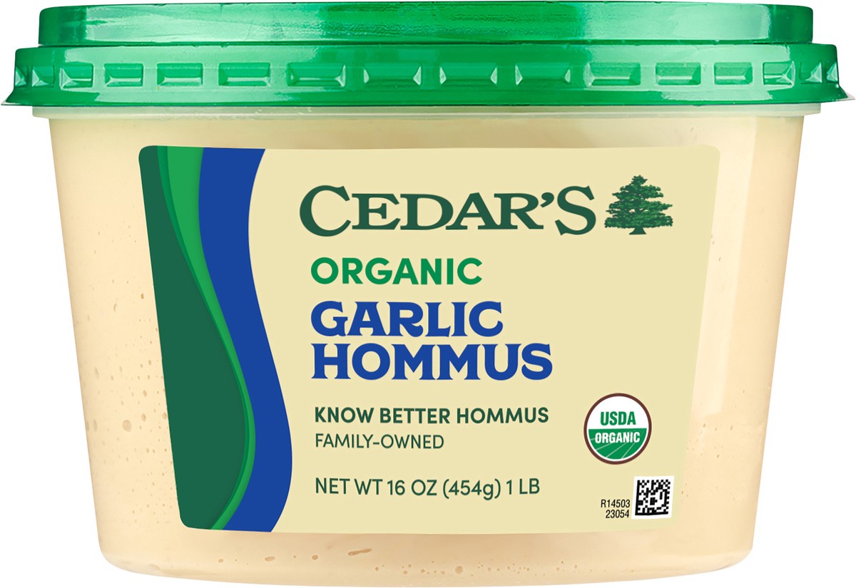 slide 2 of 4, Cedar's Foods Organic Garlic Hommus, 16 oz