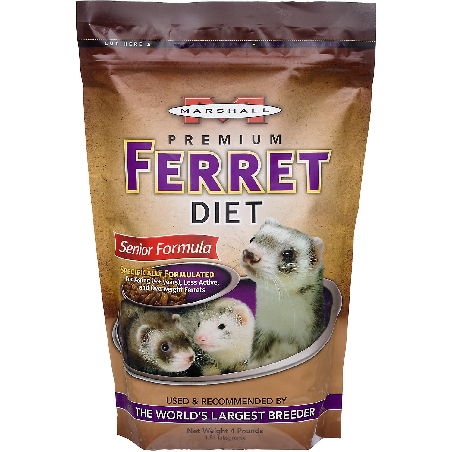 slide 1 of 1, Marshall Pet Products Premium Ferret Diet Senior Formula, 4 lb