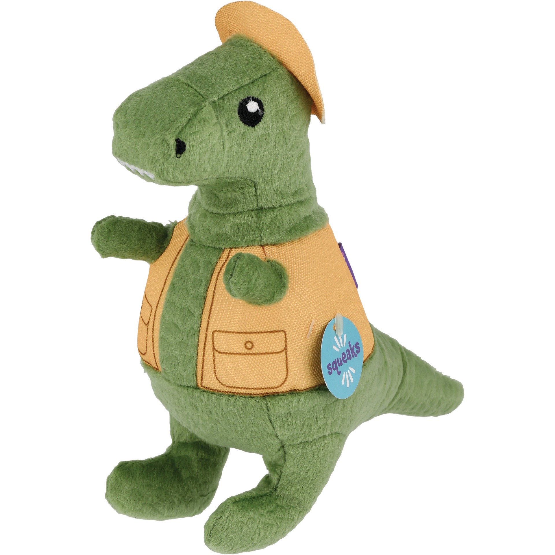 slide 1 of 1, Woof & Whiskers Archeologist Dino Plush Dog Toy, 1 ct