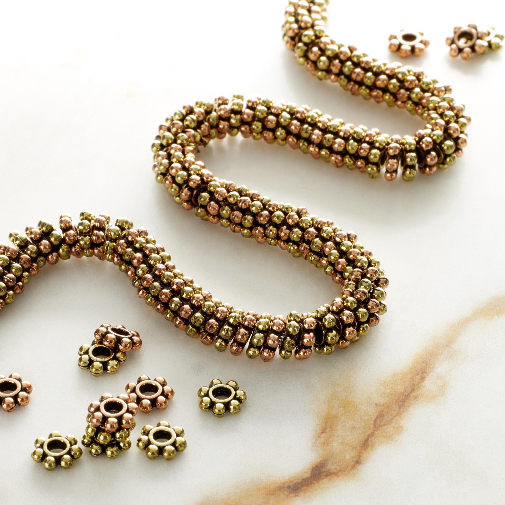 slide 2 of 3, Multicolor Metal Dot Rondelle Beads, 6mm By Bead Landing, 6 mm