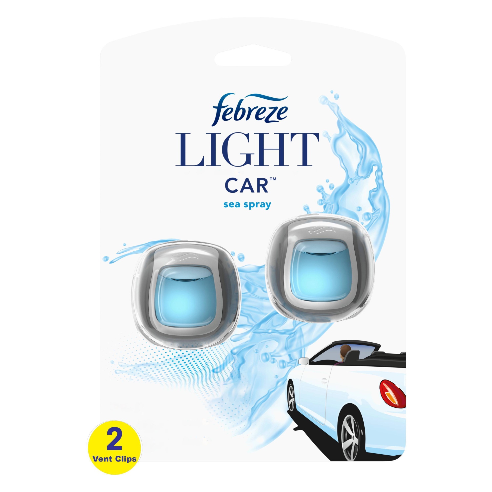 slide 1 of 8, Febreze Light Sea Spray Car Air Freshener Vent Clips, 2 ct