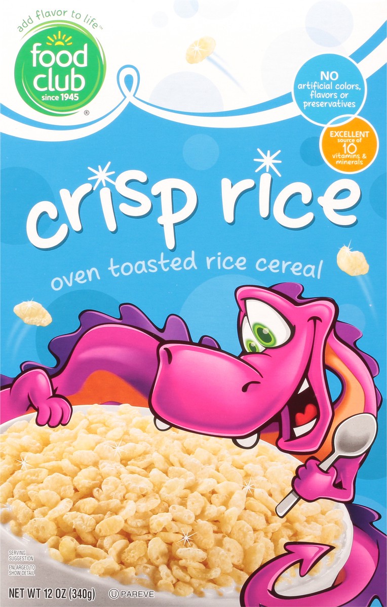 slide 9 of 11, Food Club Crisp Rice Cereal, 12 oz