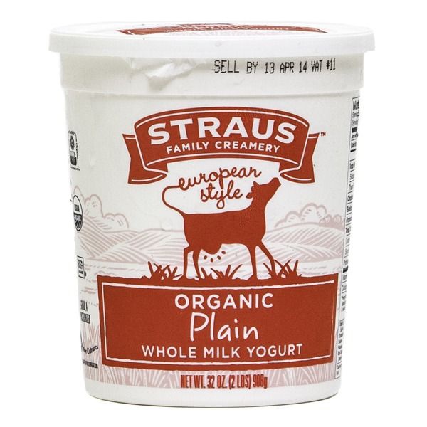 slide 1 of 1, Straus Family Creamery Organic Plain Whole Milk Yogurt, 32 fl oz