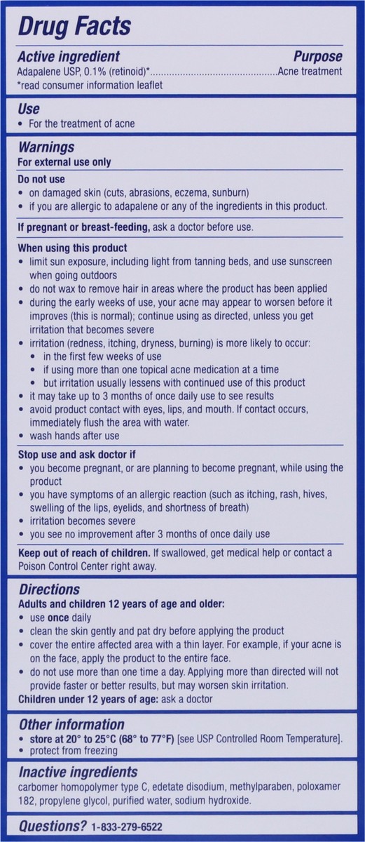 slide 2 of 9, PanOxyl Adapalene Gel USP 0.1% Acne Treatment 0.5 oz, 0.50 oz