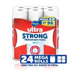 Kroger Ultra Strong Mega Roll Toilet Paper, 24 rolls