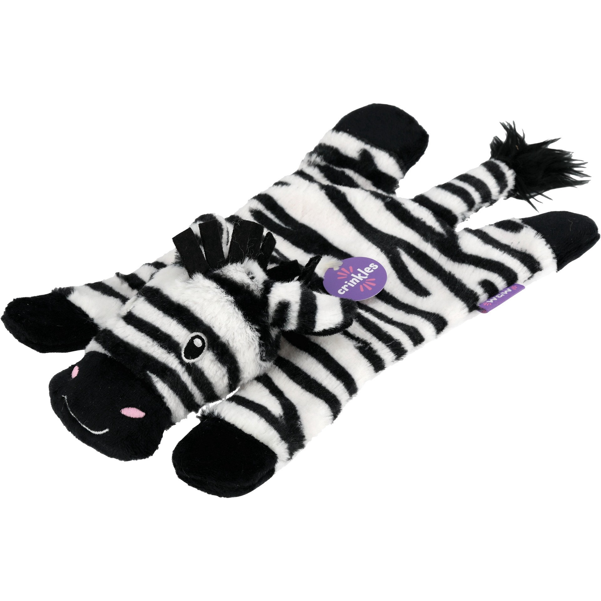 slide 1 of 1, Woof & Whiskers Flat Zebra Dog Toy, 1 ct