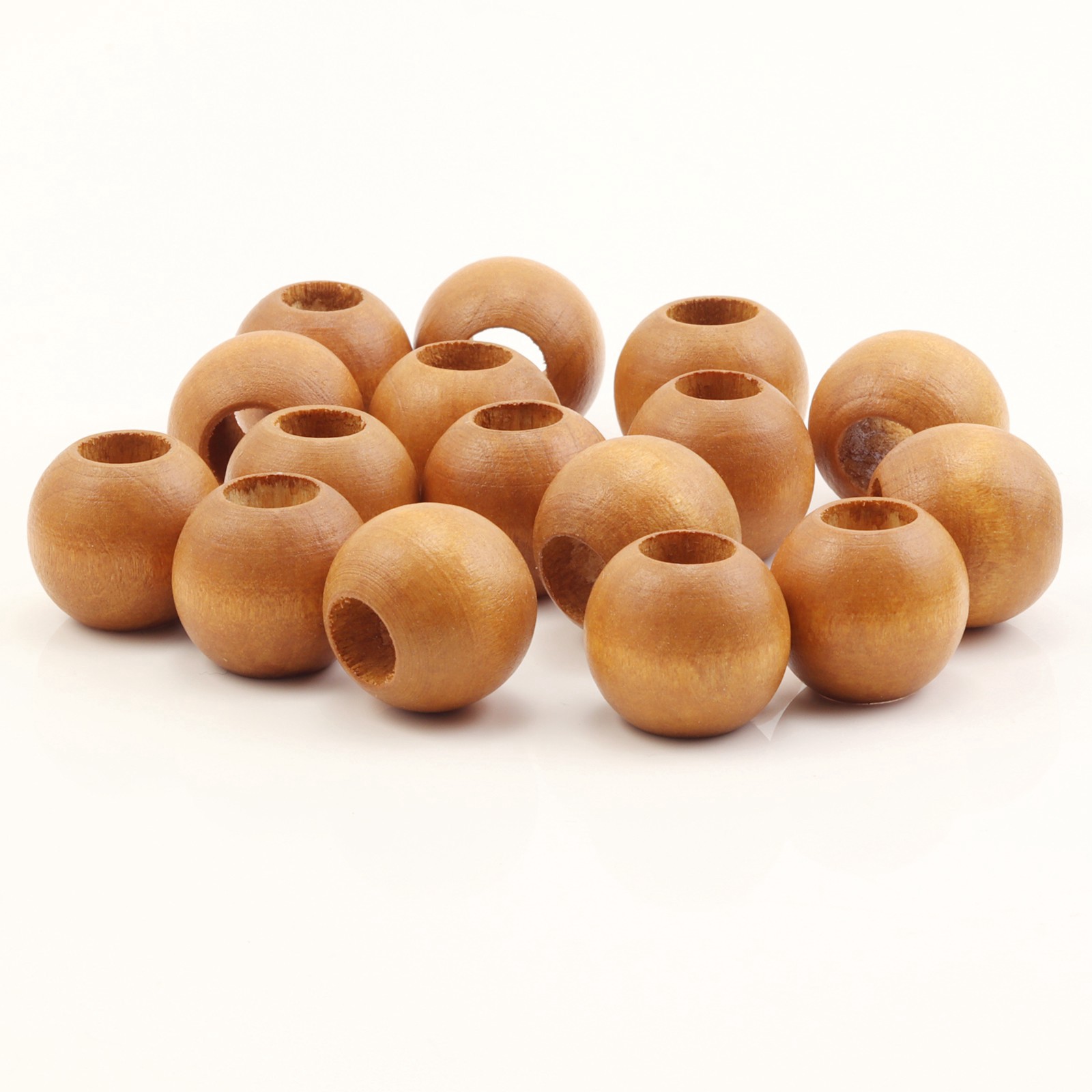 slide 3 of 3, Maple Round Wood Beads By Loops & Threads, 20mm, 20 mm