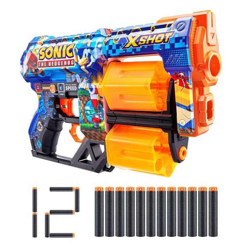 slide 1 of 5, X-Shot SKINS Dread Dart Blaster - Sonic the Hedgehog by ZURU, 1 ct