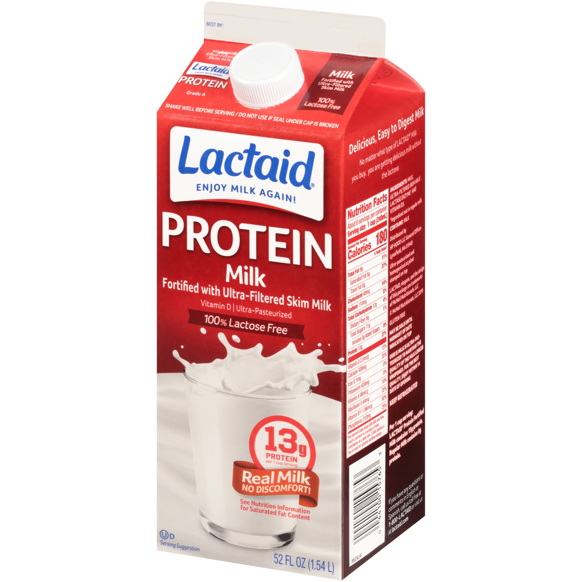 slide 3 of 7, Lactaid Protein Whole Milk, 52 oz