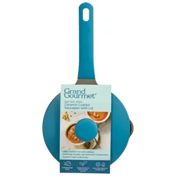 Grand Gourmet Gg Ceramic Saucepan W Lid 2qt Blue