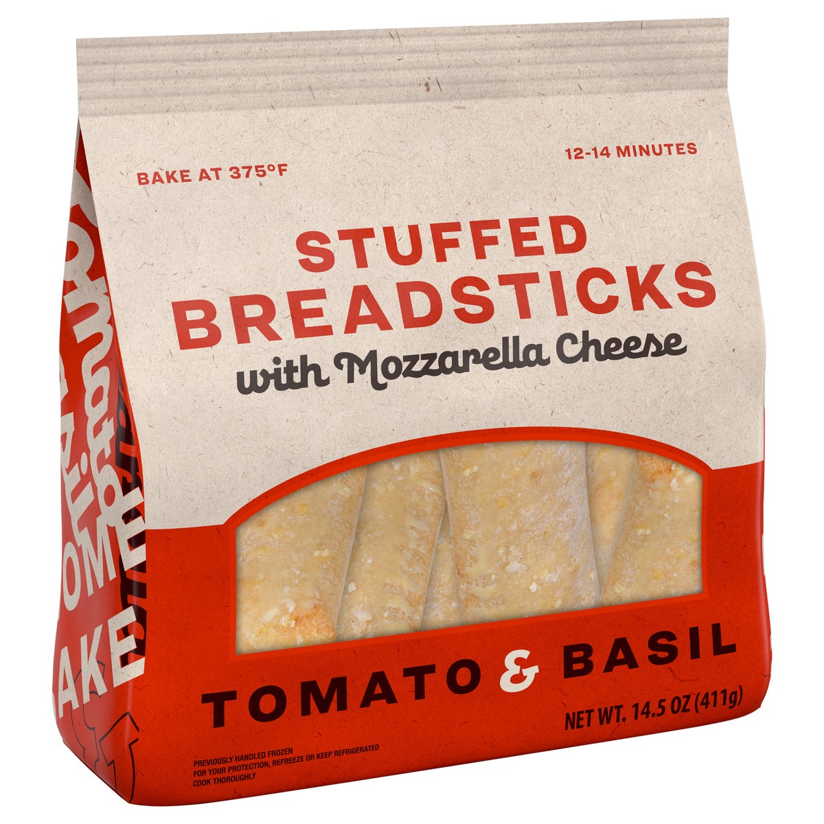 slide 2 of 8, Tyson Unbranded Stuffed Breadsticks with Mozzarella Cheese, Tomato & Basil, 411.07 g